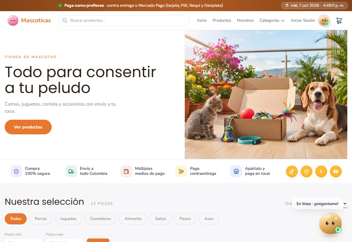 Tienda de ejemplo Mascoticas