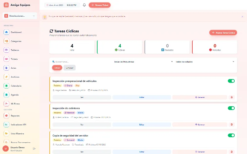 Tareas que se repiten solas