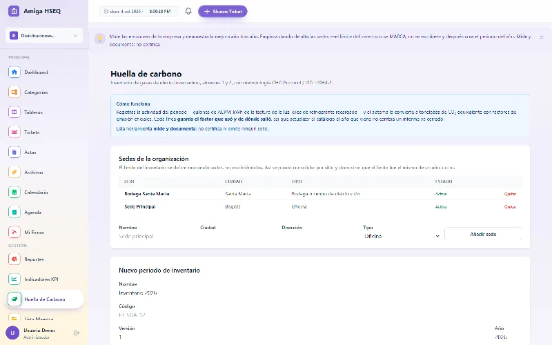 Huella de carbono, con factores oficiales